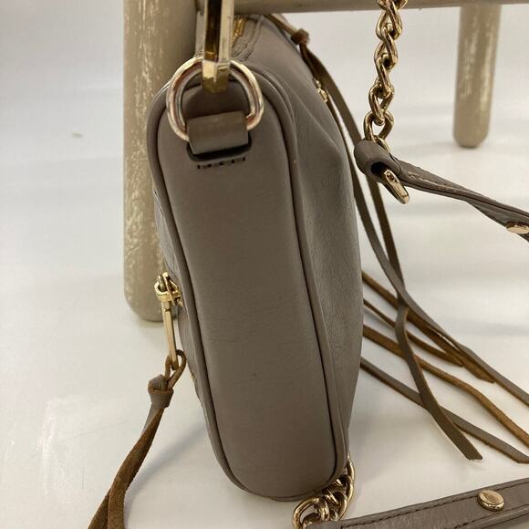 REBECCA MINKOFF TAUPE LEATHER GOLD STUD CROSSBODY BAG( ASIS) - Picture 3 of 16